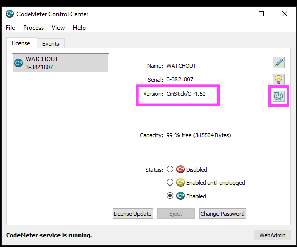 Codemeter update